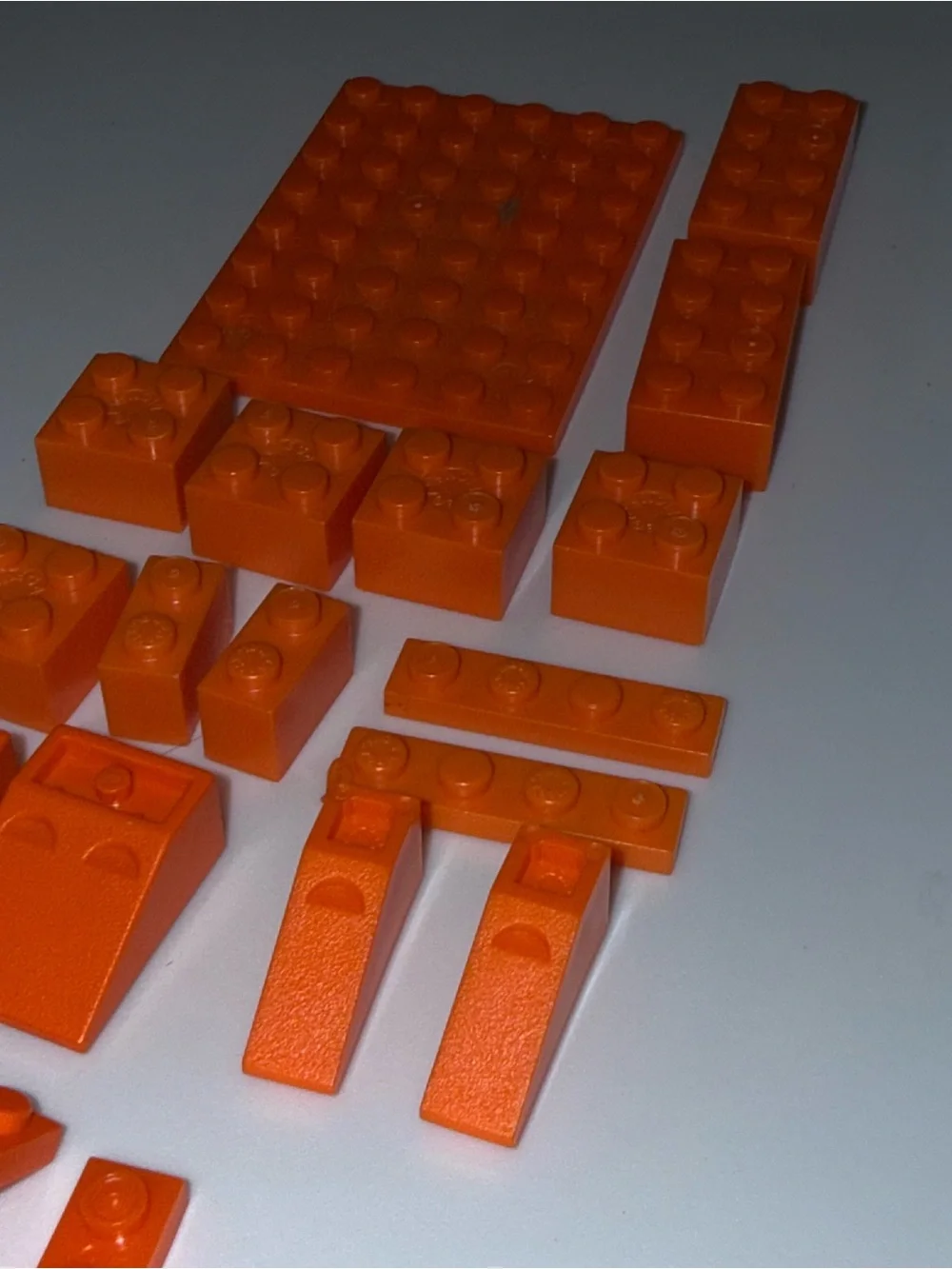 LEGO 18 orange planks blocks pieces parts lot